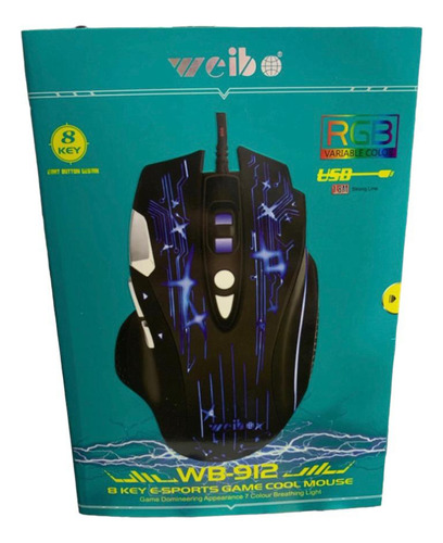 Mouse De Mesa Gamer Weibo Usb 1,8m 7 Botões Wb-912 Oferta