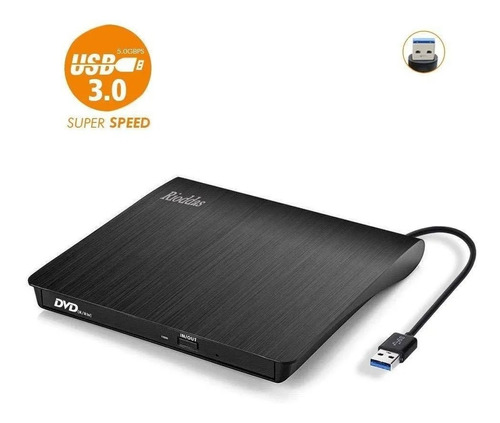 Rioddas Unidad De Cd Externa Usb 3.0 Portatil Cd/dvd +/--9vh