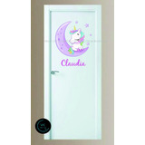 Vinil Decorativo Infantil  Luna Unicornio Para Puerta