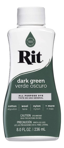 Rit Dye Rit - Tinte Lquido Multiusos, 8.0fl Oz, Verde, 8 Onz