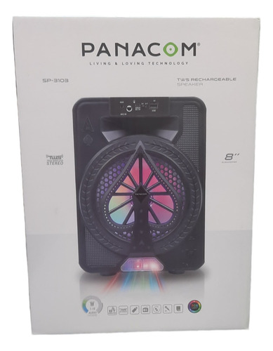 Parlante Portatil Panacom Sp-3103 6w Bluetooth Rgb Usb !!!