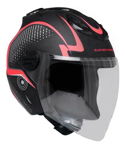 Casco Para Moto Talla L Certificado Bluetooth Rojo Ca1 Vento