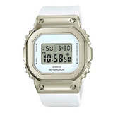Reloj Casio G-shock Gm-s5600g-7dr Mujer Color De La Correa Blanco Color Del Bisel Beige Color Del Fondo Blanco