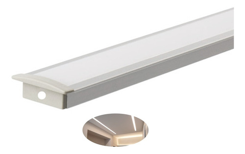 Canaleta Led Embutir 30x10mm Aluminio Pra Fita Led 2m Branco