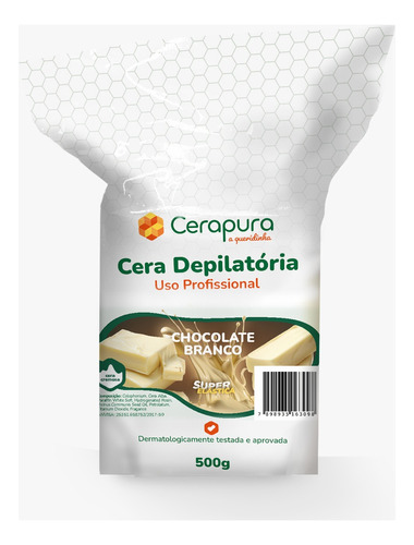 Cera Depilatória Quente Chocolate Branco 500g Cerapura