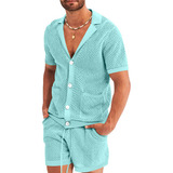 Conjunto De Playa Hombre Con Top Recortado Y Pantalón Corto