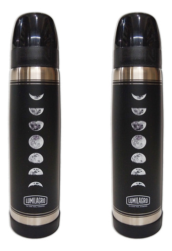 Termo Lumilagro Acero Inox 1 Lt - Lunas - Set X 2u - Fdn Pp