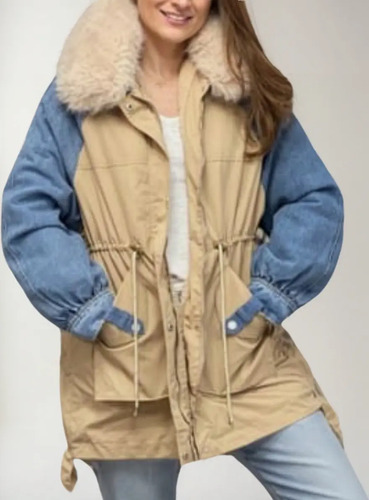 Chamarra De Mezclilla Oversize, Con Peluche Desmontable