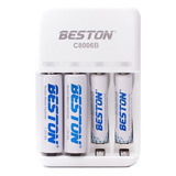 Baterias Beston Aa Recargable X 4 Pack + Cargador Pilas ¡