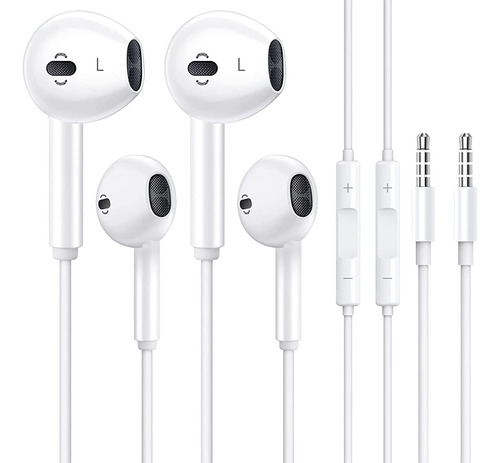 Paquete De 2 Auriculares Apple Con Cable Con Cable De 0.