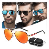 Lentes De Sol Polarizada Clásico Moda Hombre Mujer Y Estuche