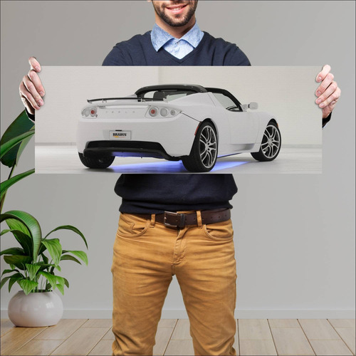 Cuadro 30x80cm Auto 2008 Tesla Roadster By Brabu 4