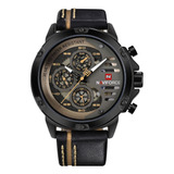 Relojes Naviforce For Hombre, Cuero Casual, Resistente Al .