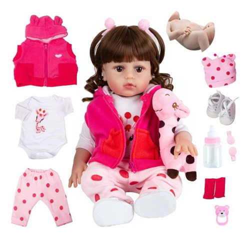 Bebê Sweetie Reborn (r) Girafinha Silicone-doll 48cm