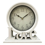 Reloj De Escritorio Rústico Amor Decorativo Blanco