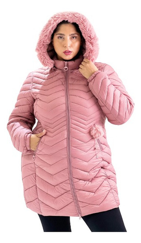 Campera Larga De Mujer Con Abrigo Impermeable Talles Grandes