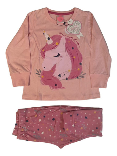 Pijama Unicornio Algodon Invierno Manga Larga