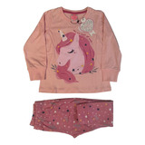 Pijama Unicornio Algodon Invierno Manga Larga