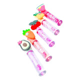 Kit 2 Lip Gloss Infantil Com Anelzinho De Fruta Divertida