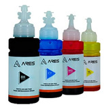 Kit 4 664 Ares Tinta Compatível Para Epson L395 L396 Novo