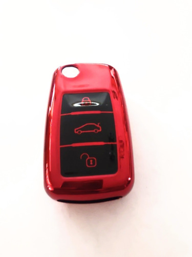 Funda Para Llave Auto Volkswagen Jetta Golf Polo Vento Rojo