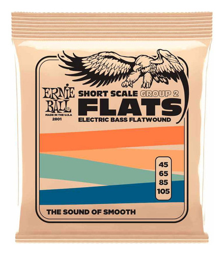 Ernie Ball Cuerdas Bajo Flat Escala Corta 45-105 Mod. 2801