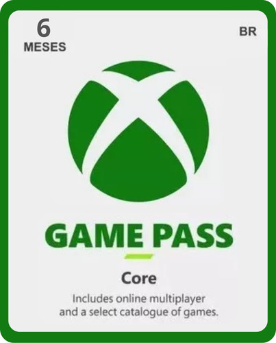 Xbox Game Pass Core 6 Meses - Código Original 25 Dígitos