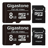 Gigastone 8gb 2-pack Micro Sd Card, Full Hd Video, Surveilla