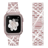 Malla Diamantes De Imitacion Para Apple Watch De 38mm Rosa 