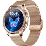 Smartwatch Mujer Metal Reloj Kingwear Kw10 Dorado Oro 