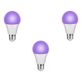 Lampara Led Uv Luz Negra Ultravioleta 12w E27 Bar Fiesta X 3