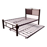 Cama Matrimonial Metal Canguro Tapizada En Tactopiel