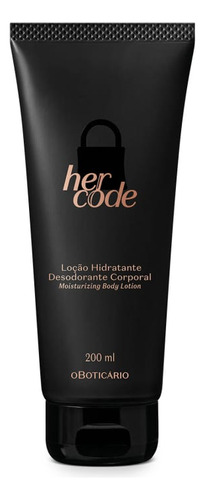 Loção Hidratante Corporal Her Code 200ml O Boticario Mulher