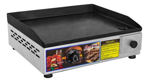 Chapa De Lanches Eletrica Inox 40x35 Hot Dog 1600w 