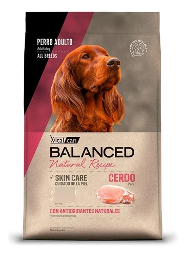 Alimento Vitalcan Balanced Natural Recipe Cerdo Y Arroz 15kg