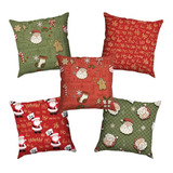 Kit 5 Almofadas Cheias Decorativas 20x20cm Natal Natalina