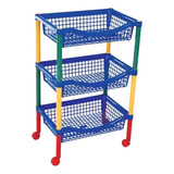 Carrito De Almacenamiento Estante Organizador Rodante 3 Azul