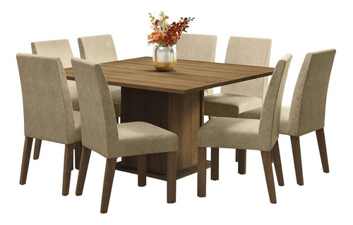 Madesa Juego Comedor Mesa Con Tapa Madera 8 Sillas Doris R/i