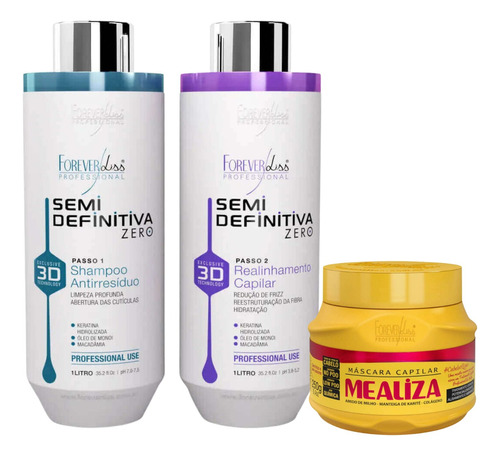 Kit Escova Semidefinitiva 3d E Máscara Mealiza Forever Liss