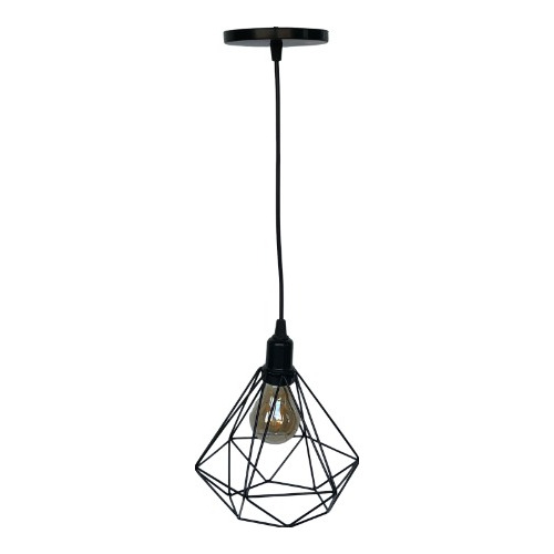 Pendente Luminária Diamante Pequeno Lustre Aramado Decoração