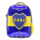 Mochila Escolar Espalda 12 Boca Jr Bo123 Niños Color Azul Diseño De La Tela Liso