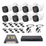 Kit Cctv 8 Cámaras Bala 5mp, 2tb / Dvr 16 Ch 4k / Baluns 