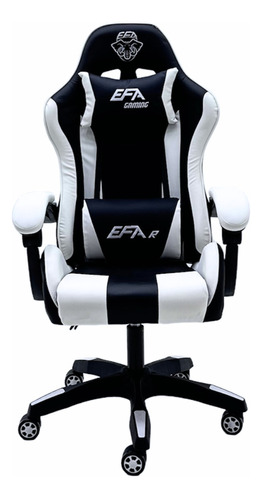 Cadeira De Escritório Efa Gaming R Gamer Ergonômica  Branca Com Estofado De Couro Sintético