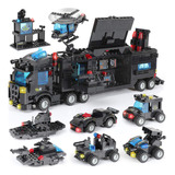 1110 Piezas Swat City Police Station Mobile Command Cen...