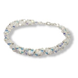 Pulsera Cristal Swarovski Elements Crystal Ab Ab 2x Plata 