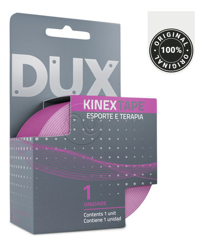 Fita Bandagem Elástica Kinesiology Tape Kinextape Dux 5cmx5m Cor Lilás