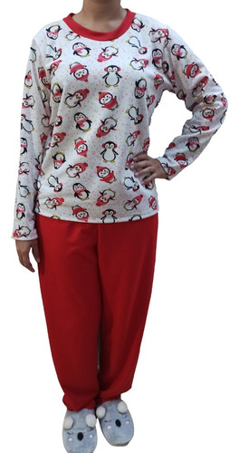 Conjunto Pijama Moletim Flanelado Ideal Para Dias Frios Adul