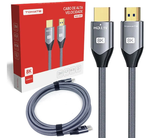 Cabo Hdmi 2.1 8k Gold Ultra Hd Ps5 Xbox Series X/s 3 Metros