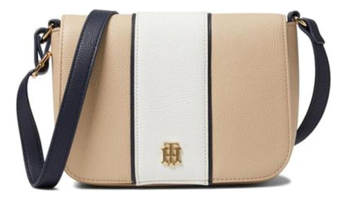 Tommy Hilfiger Bolsa De Mujer Flap Crossbody Emblema Dorado 