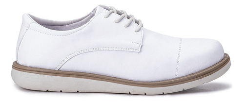 Sapato Masculino Branco Oxford Casual Confortável Enfermagem